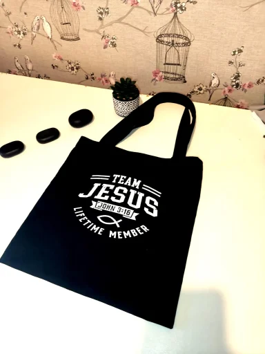 Upcycled Christian Bag | Recycled Curtain Fabric | Faith Quote Bag | Eco-Friendly Gift | Handmade | Slow Fashion